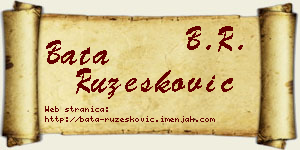 Bata Ružesković vizit kartica